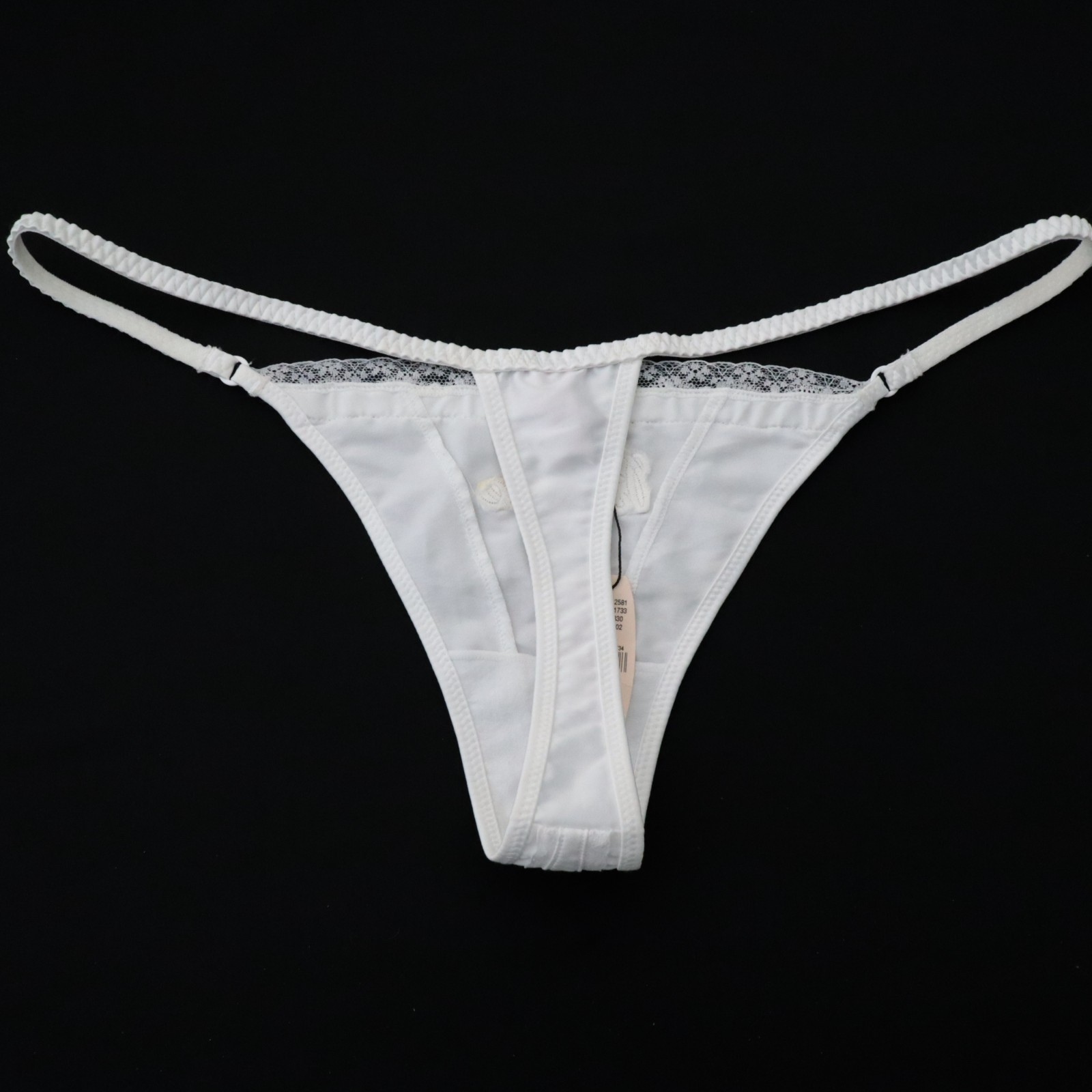 NEW Victoria’s Secret VTG Y2K Bride Satin Angels V-String Thong Panty LARGE