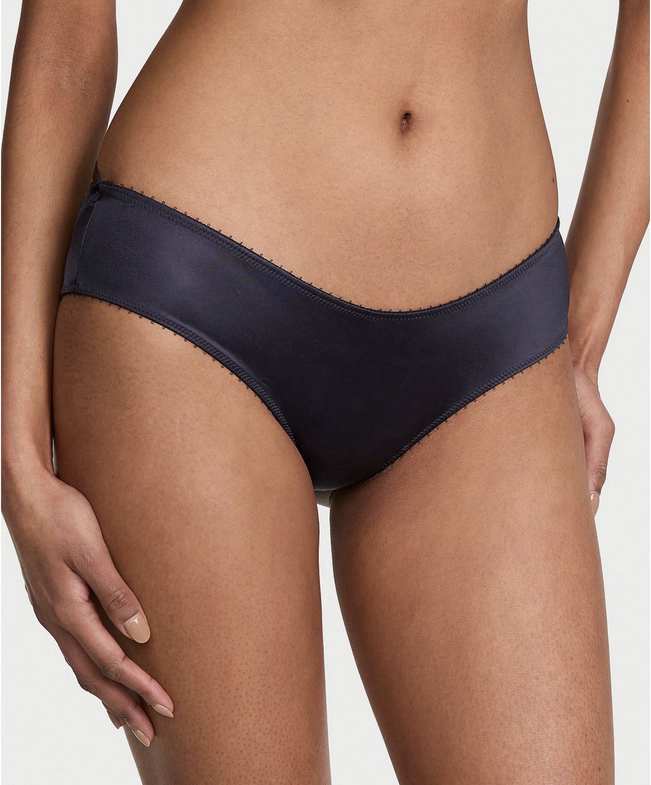 Victoria’s Secret Strappy Back Ring Hardware Satin Cheeky Panty Sz M SOIREE BLUE