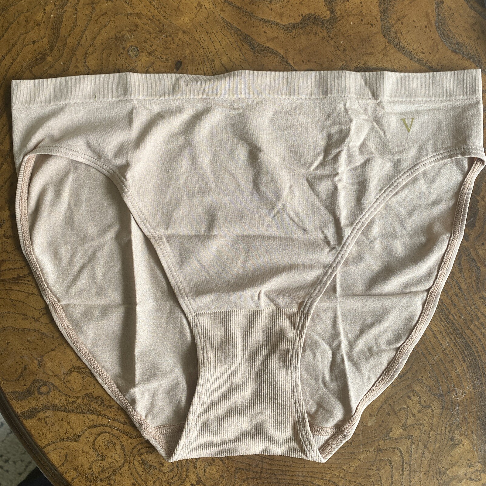 L Beige SEAMLESS FULL COVER Victorias Secret High-Leg Waist Brief Panties 3 Lot