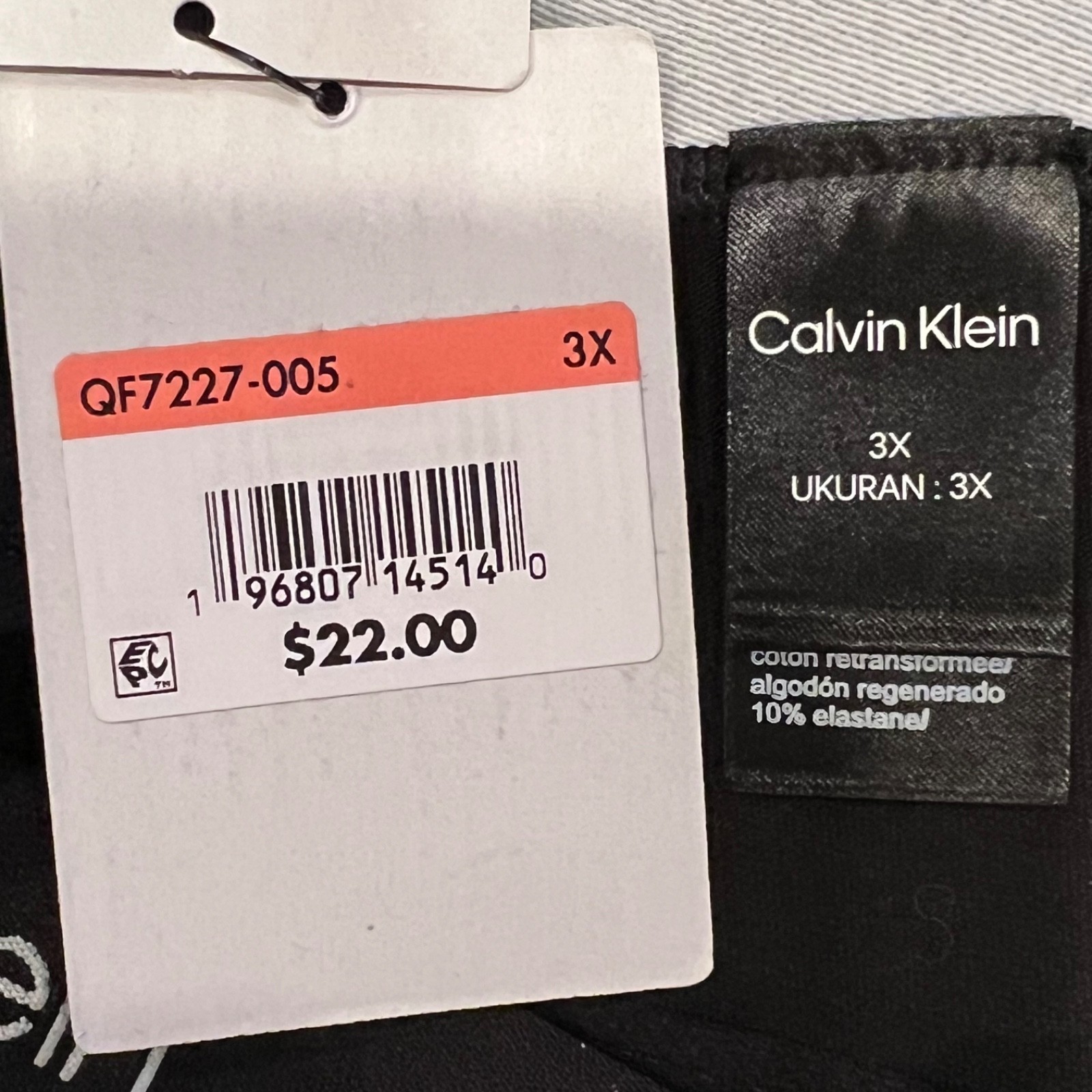 NWT CALVIN KLEIN Thong Sz 1X-2X-3X Black Logo Cotton Jersey #1