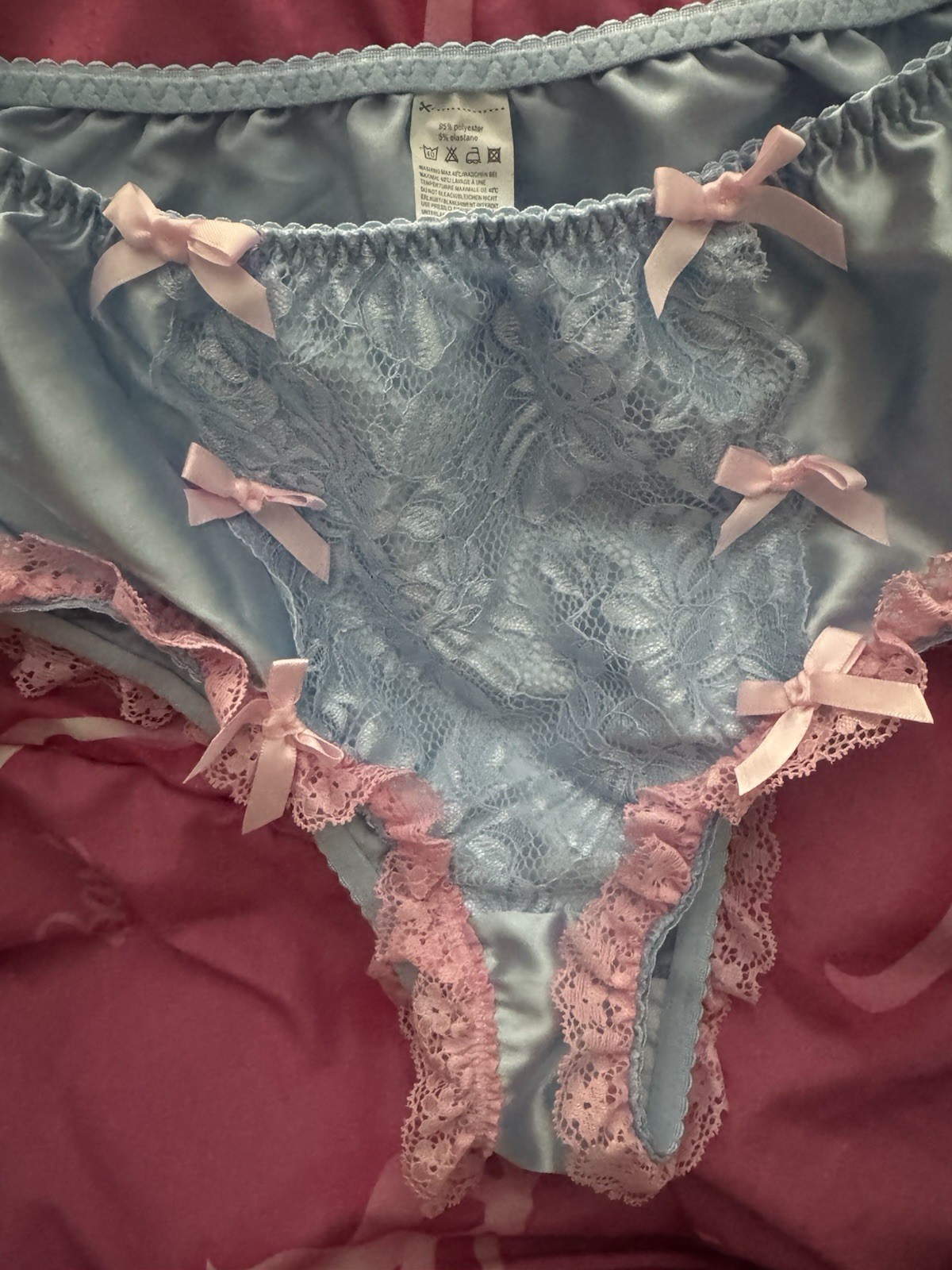 Underwear Panties Retro Ruffles Blue Pink Cute Unique Pin Up Style Vintage M-L
