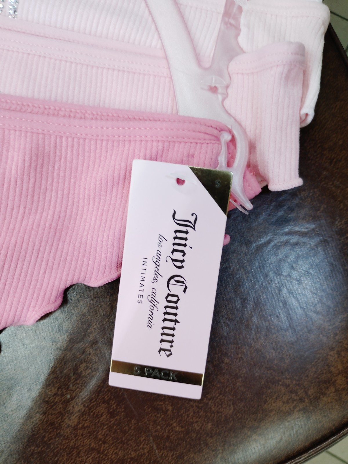 Juicy Couture Glitter Rhinestone Panties 5 Pack Sz S NWT