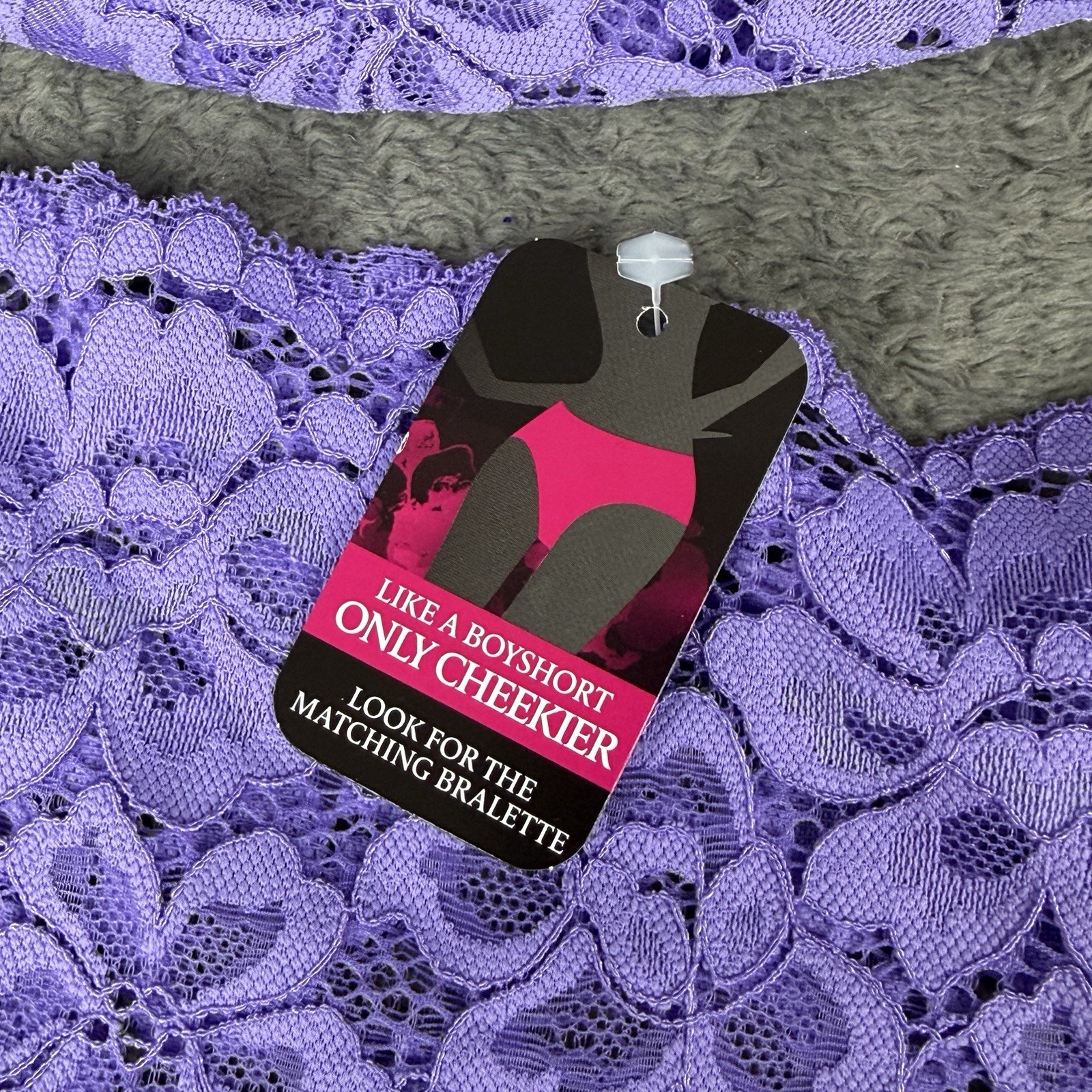 3 Pair Maidenform Luxurious Lace Boyshort Panty DMCLBS Size 8 / XL Purple Cheeky