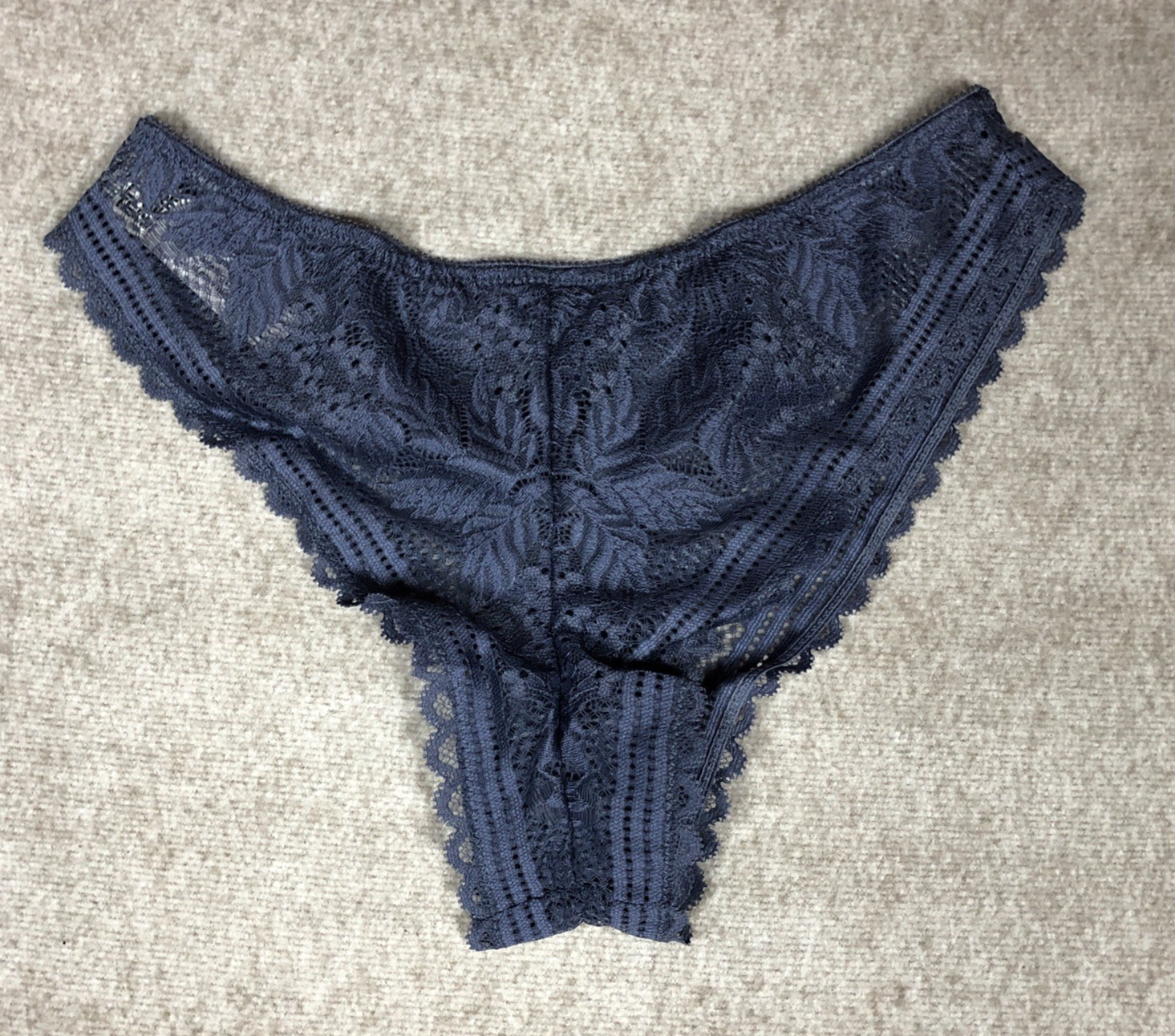 LA REDOUTE Women’s Signatures Jeanne Lace Tanga Knickers S UK 6-8 Blue