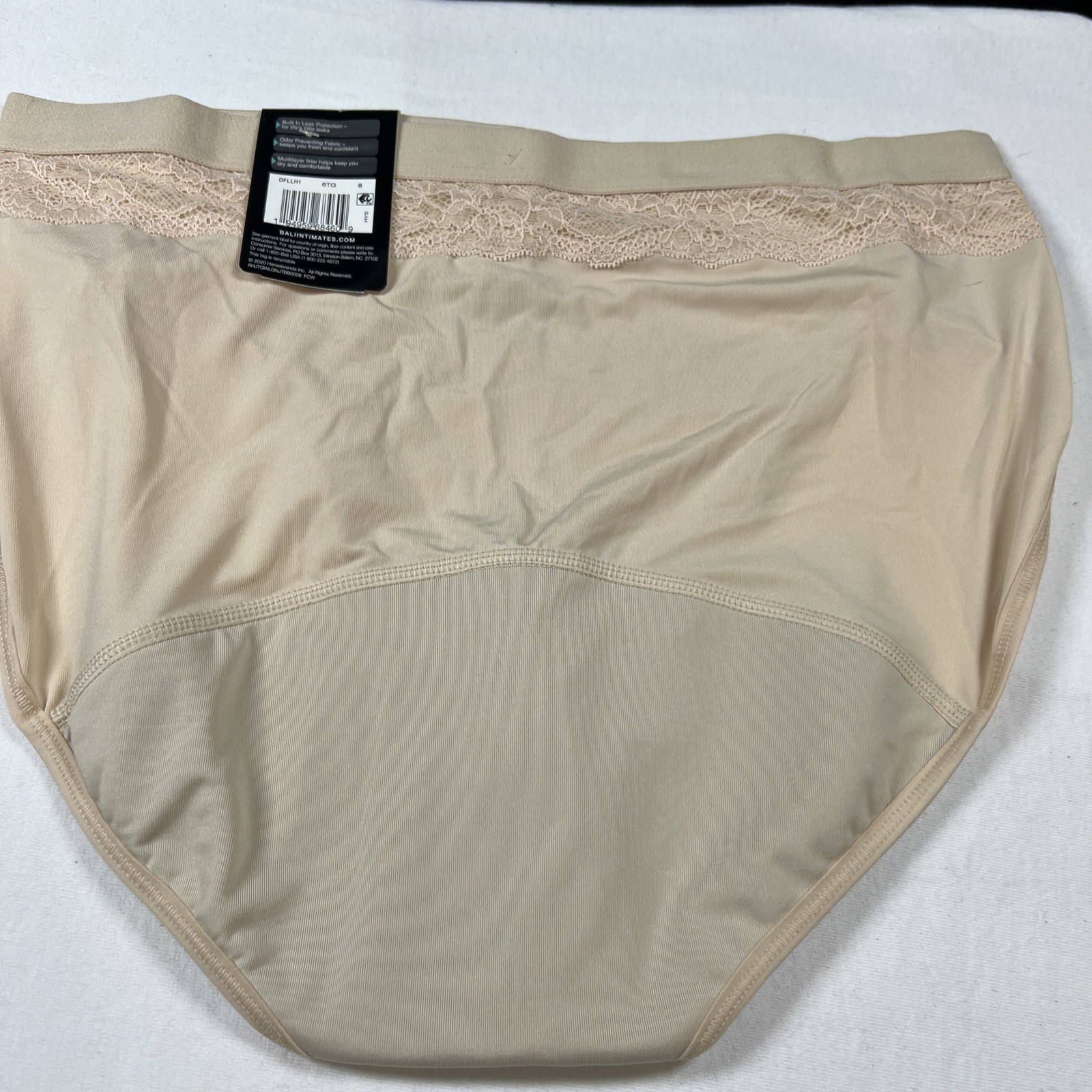 Bali Women Confident Light Leak & Period Protection Hi Cut Panty Beige Size XL/8