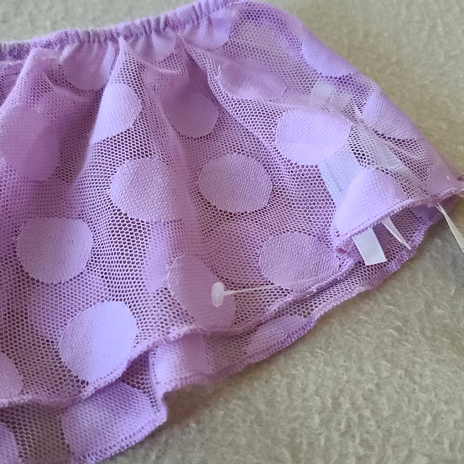 By Anthropologie Mesh Dot Flutter Panty Size XL Lilac Sexy Flirty Coquette NWOT