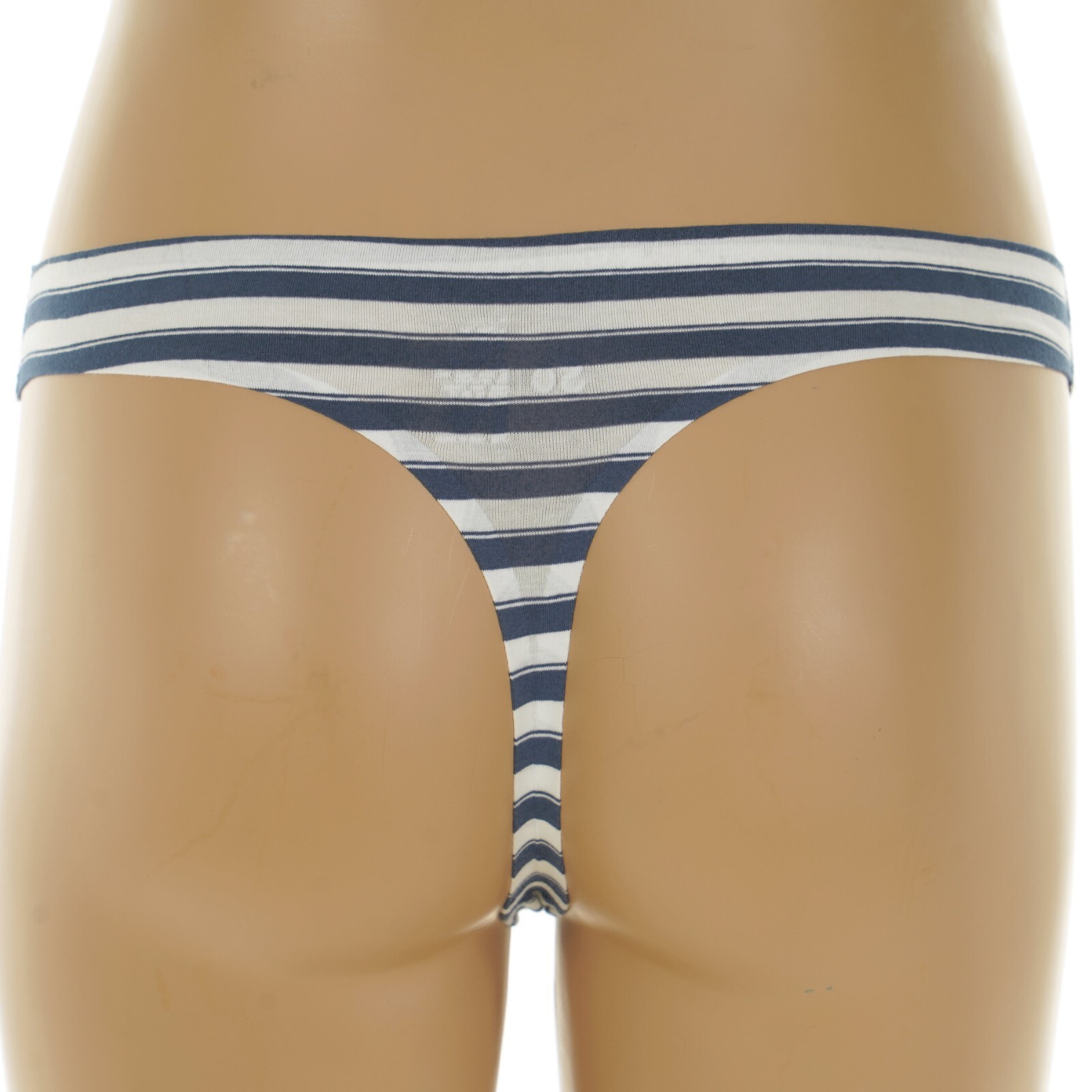 SO INTIMATES Junior’s Size 15-17 X-LARGE White BLUE STRIPE THONG Panty #SO83-005