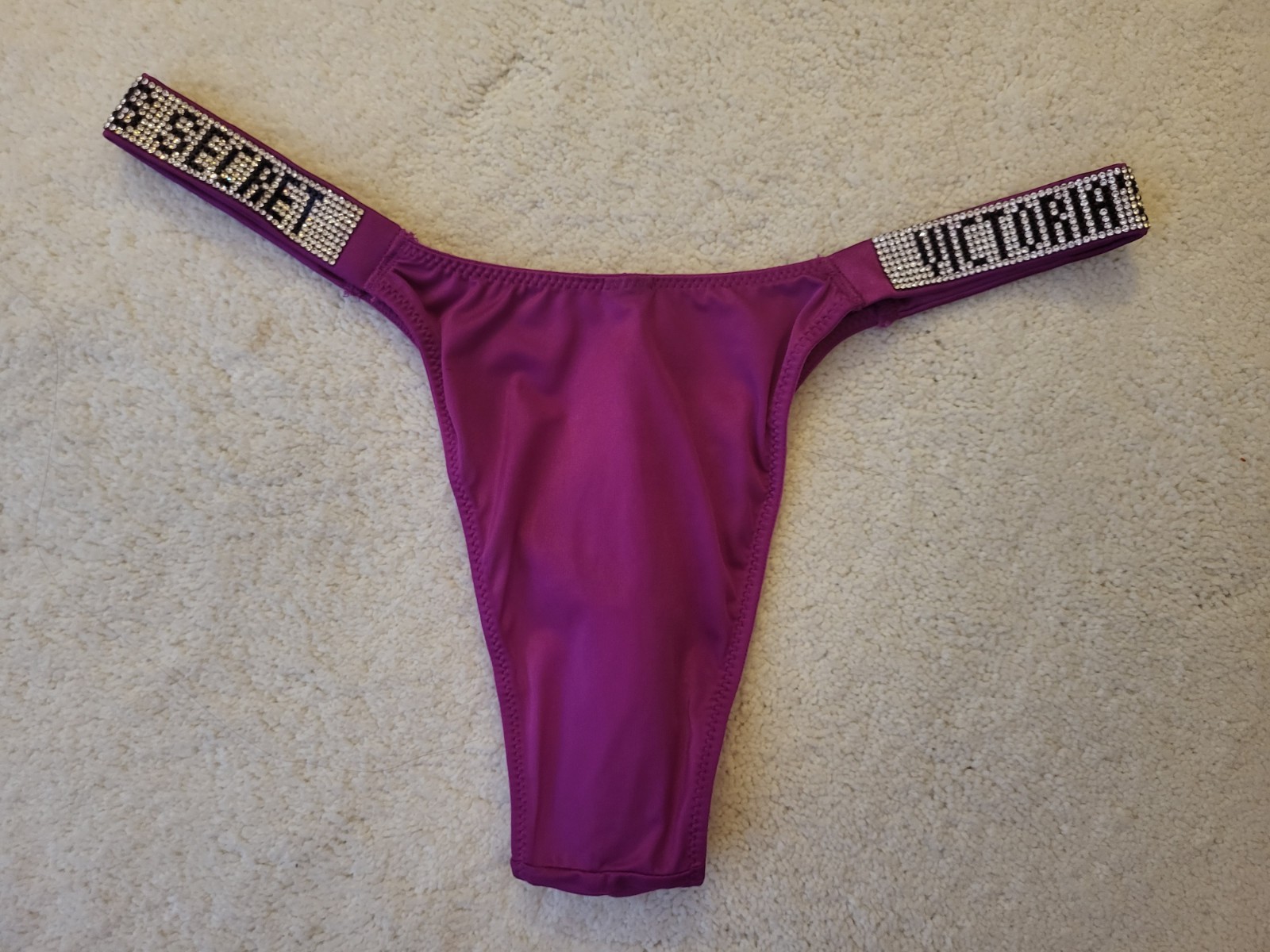 Victoria’s Secret Bombshell Shine Rhinestone Strap Brazilian Panty Size XS