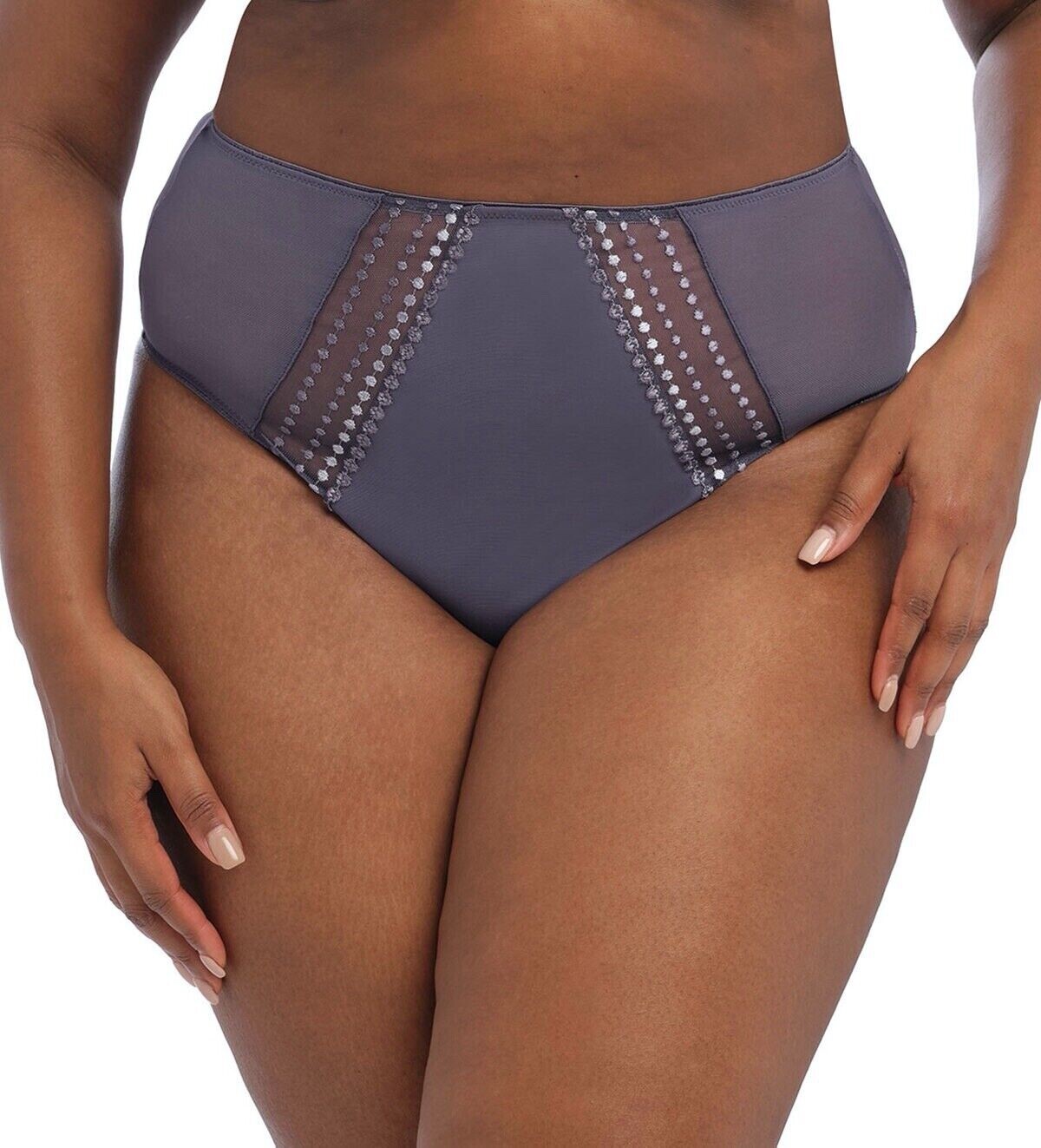 Elomi Matilda Full Brief Storm Grey Size L 14 16 High Waist Knickers 8906 New