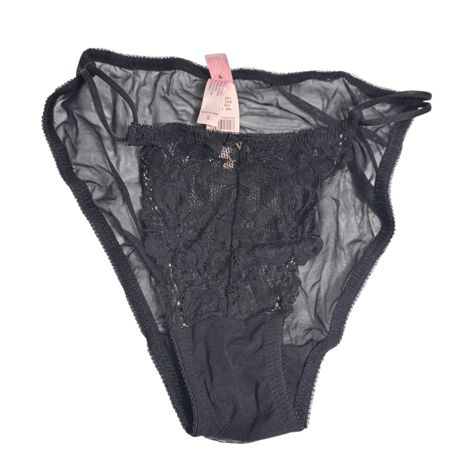 Rare VTG VS String Bikini Panty Lace Sheer Victoria Secret Size Small NWT 1999