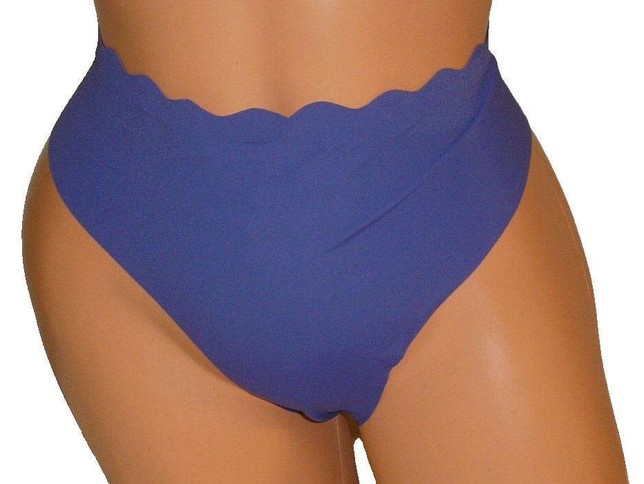 Lettuce Edge Heart Cutout Back Dark Blue Thong Panties Lingerie, XXL Adult Gift