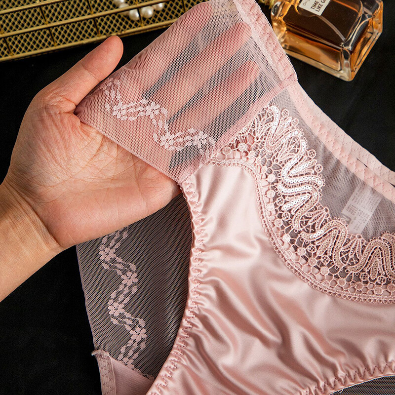 5 Pack Lot Sexy Womens Satin Panties Underwear Sheer See Through Briefs Lingerie