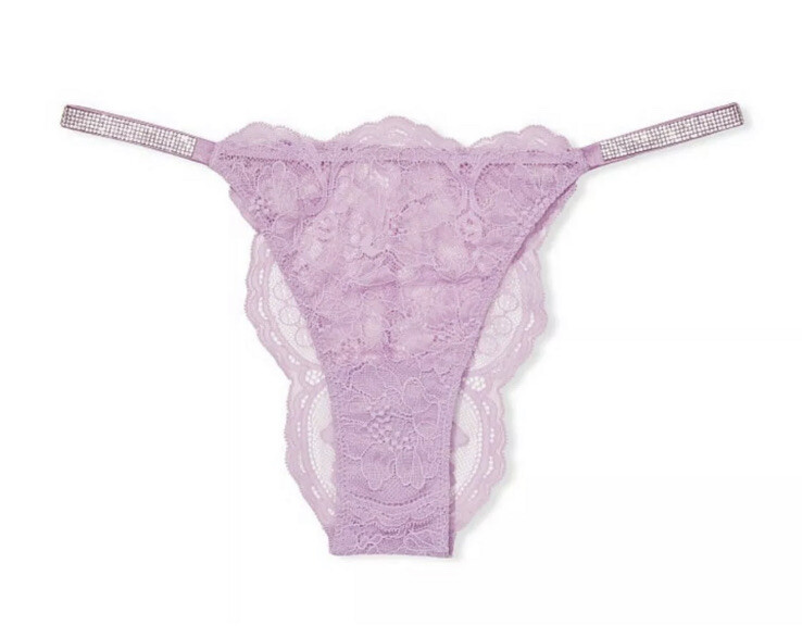 Victoria’s Secret Very Sexy Bombshell Shine Strap Lilac Lace Brazilian Panty XL