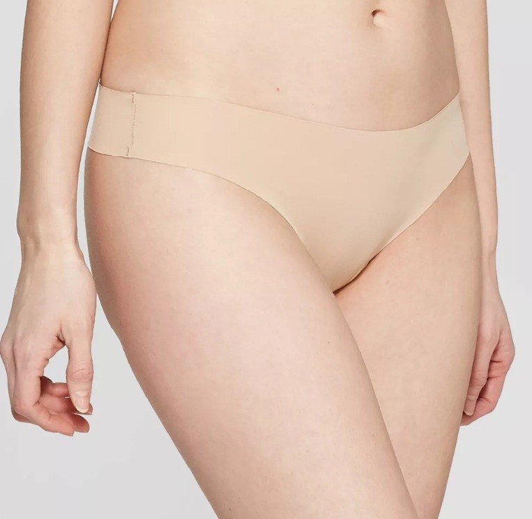 Auden Women’s Panties Lot 3-Pack S (4-6) No-Show Hipster Cheeky Thong Nude Blue