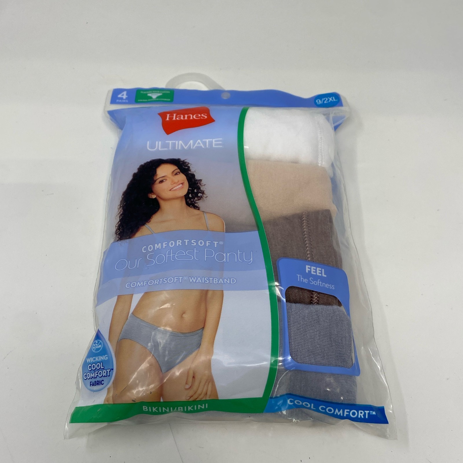 Hanes Ultimate ComfortSoft Bikini 4 Pack 9/2XL White/Taupe/Grey