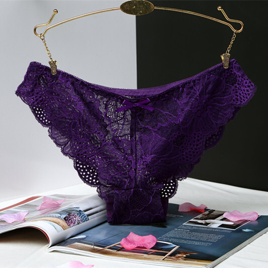 2 Pack Lot Sexy Women Lace Panties Lingeries Seamless Sheer Underwear Briefs
