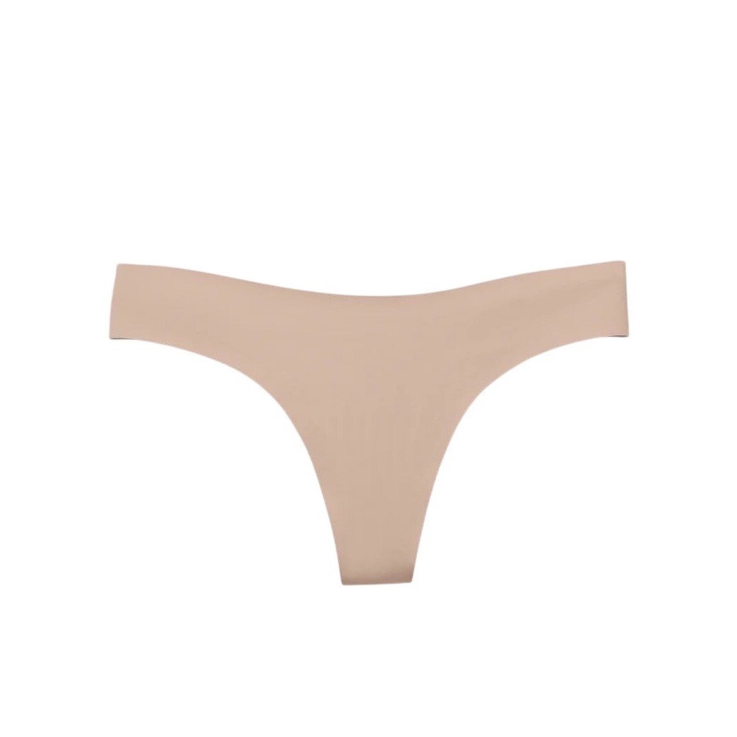 NWT EBY Women’s XL Thong Nude Laser Cut Seamless Underwear Neutral Invisible