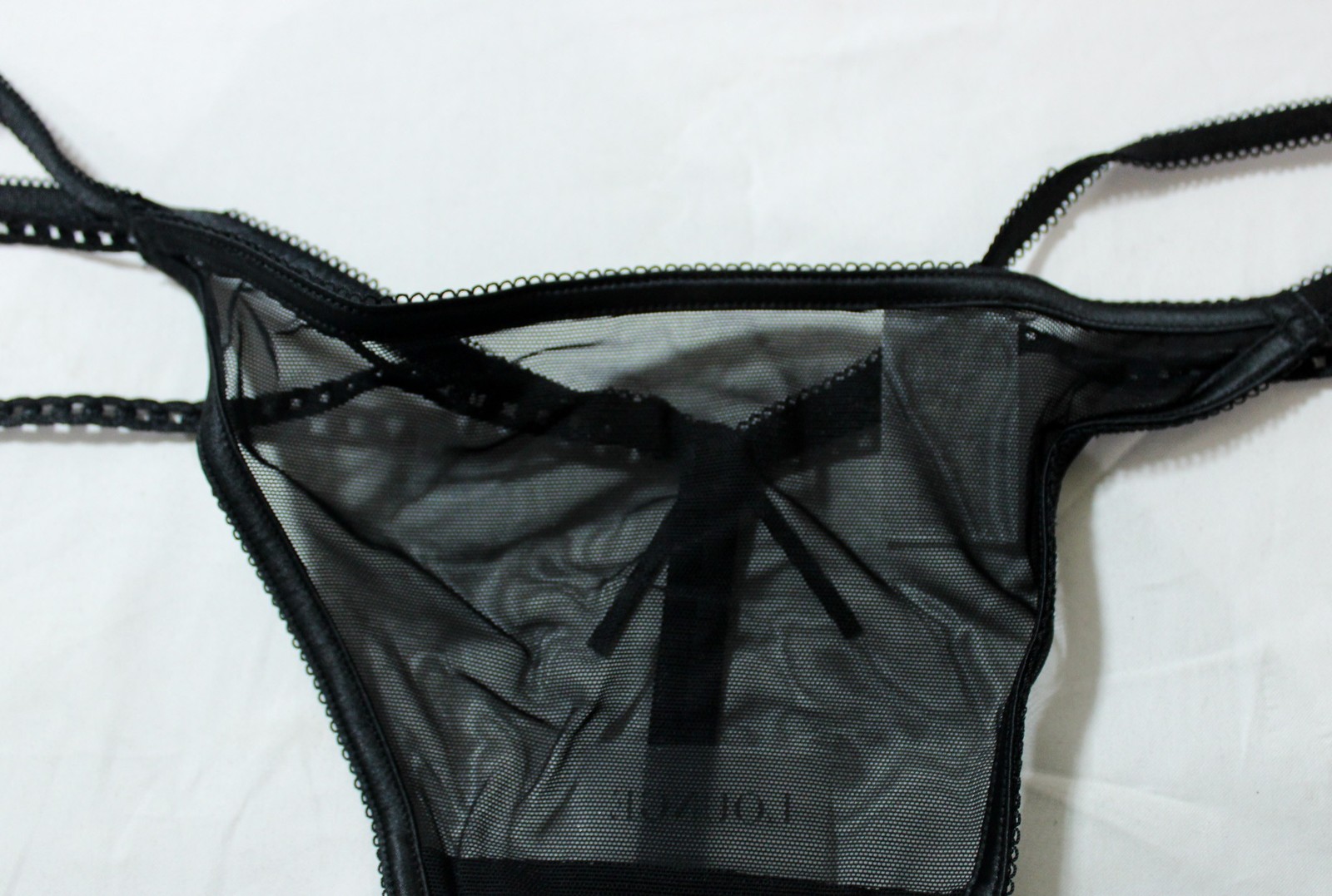 Lounge Women’s Sheer Mesh Vida Slip Dress G-String Panty ZG3 Black Medium NWT