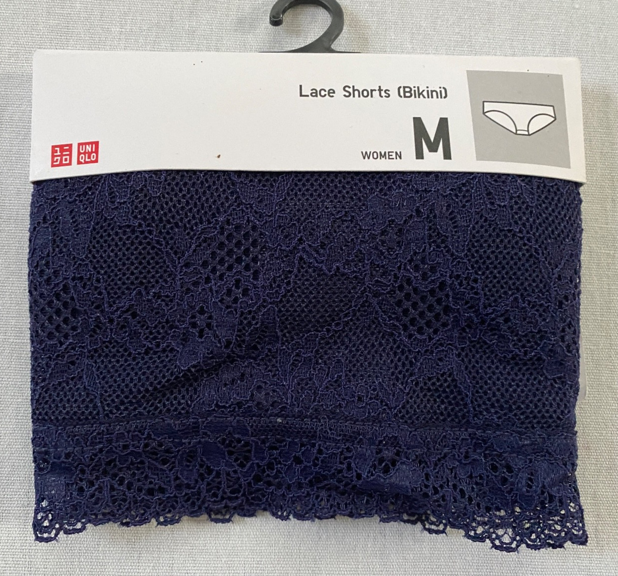 Uniqlo Womans Navy Blue Lace Shorts Bikini Size M Hip 38-39 inch NWT
