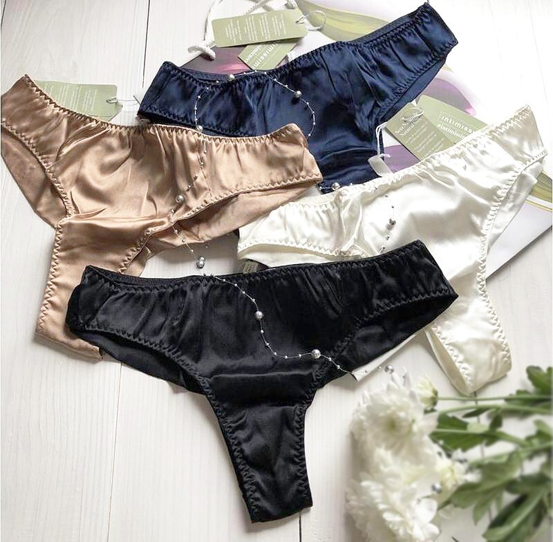 INTIMISSIMI Panties Silk Briefs in Black, White, Blue & Satin Pink Color (Italy)
