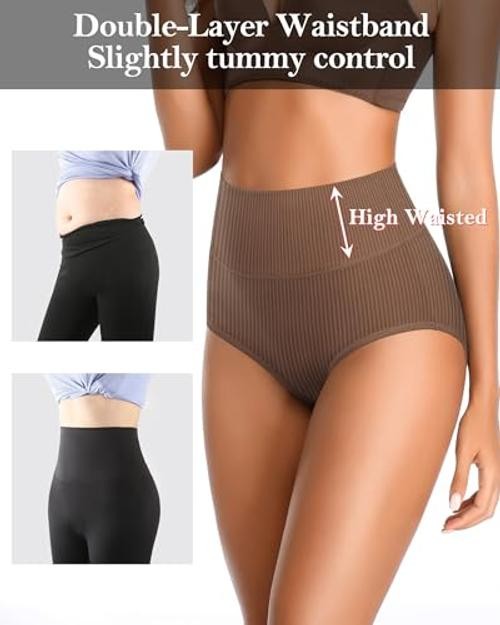 Womens Underwear Cotton High Waisted 3X-Large-4X-Large A Multicolored, 5 Pack