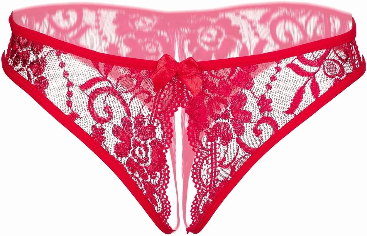 Lace Thong G-String Panties with Pearl Ball