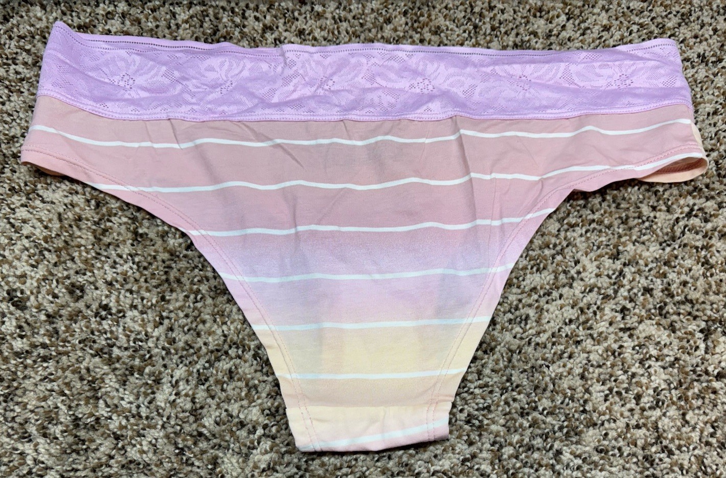 Auden Pink/Multi-Color Cotton Blend Cheeky Panty. Size: XL (16).