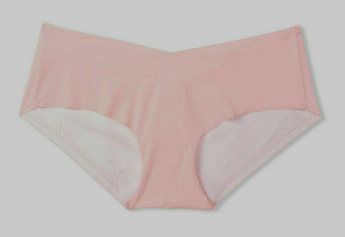 M L Soft Spring Pink Victorias Secret NoShow LOGO Mesh FULLBack Hiphugger Panty