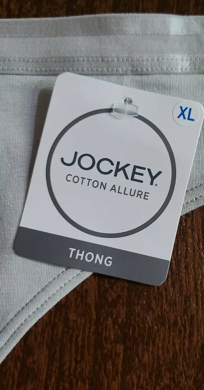 8/XL JOCKEY Cotton Allure Luxuriously Soft Cotton Grey SeXy String Thong ~ NWT