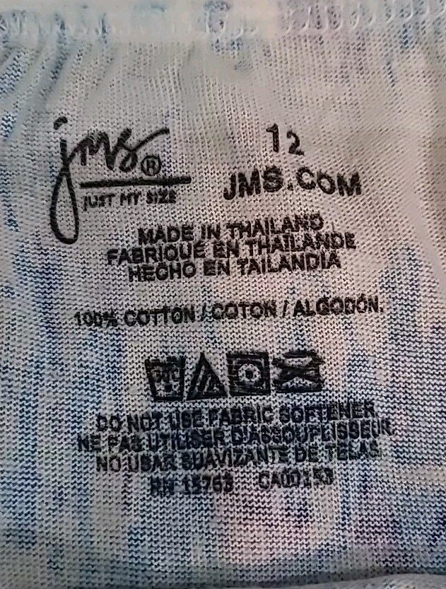 JMS – JUST MY SIZE 2 Pair Lot Cotton Comfort BRIEF Panties ~ Sz 12 ~ nwt