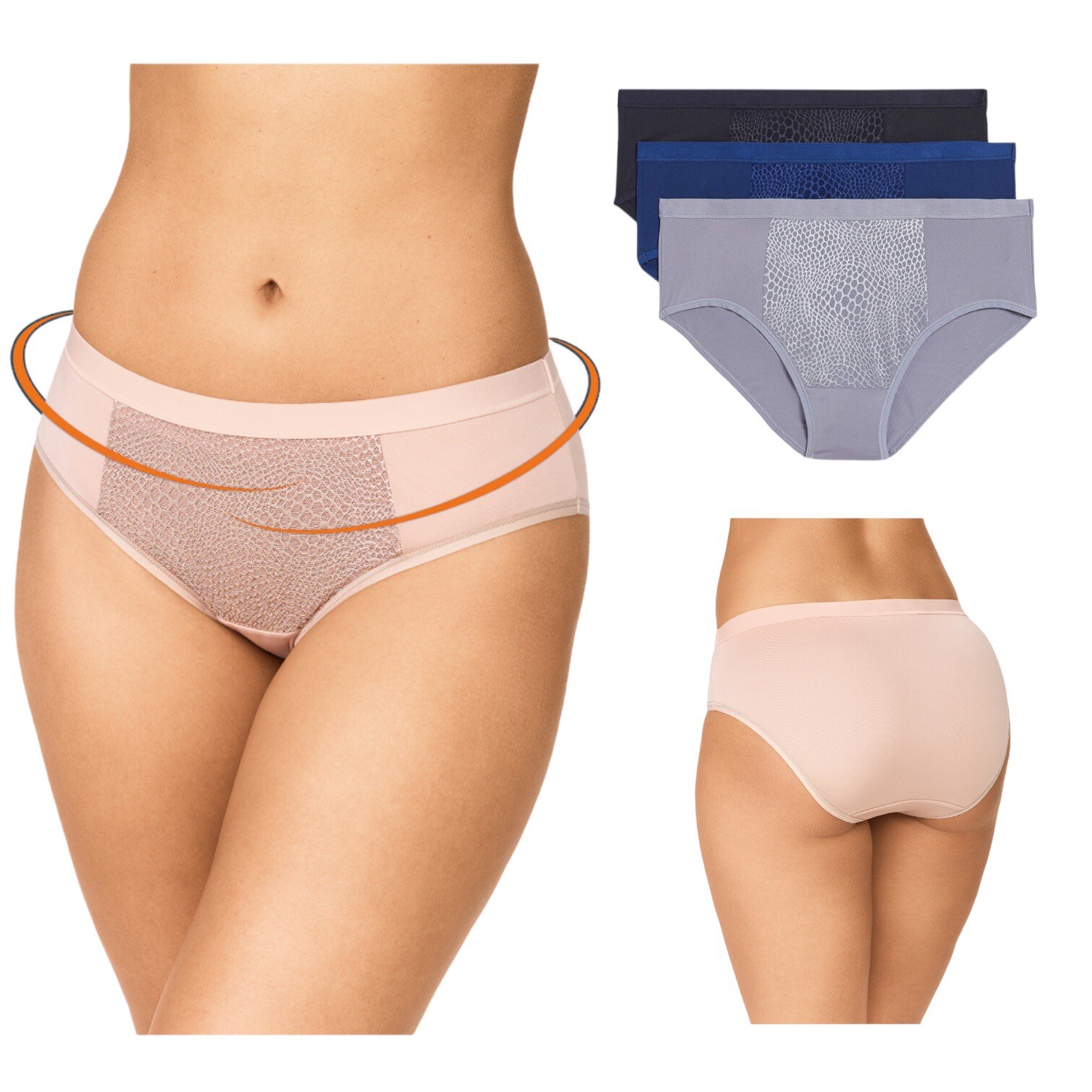 New Warner’s Women’s Lot Set Of 3 Mixed Colors Hipster Underwear Size 2XL NWT