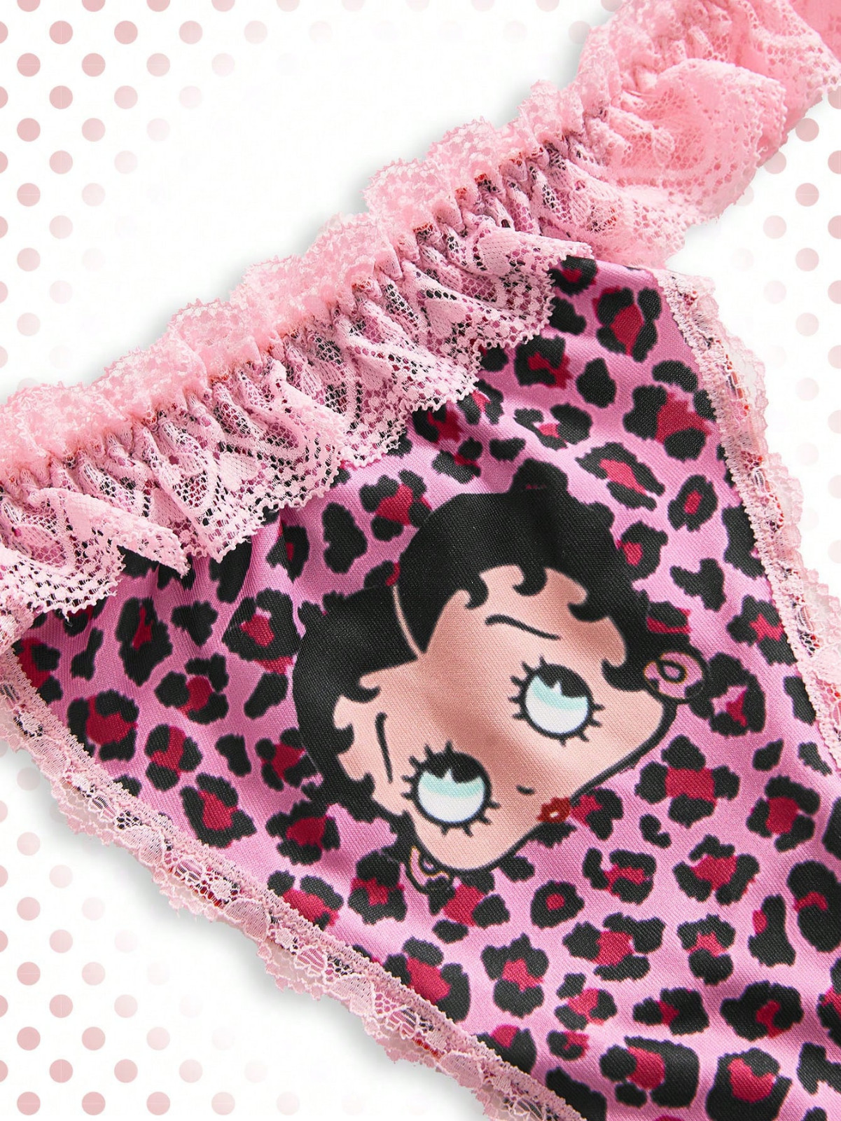 Betty Boop Lace Pink Animal Cute Cartoon Licensed Thong Panties – Pack of 3