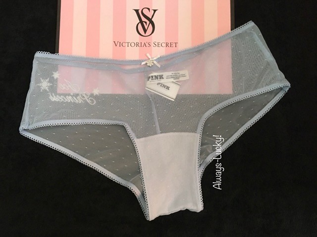 NWT VICTORIAS SECRET PINK WINK CHEEKY MESH SNOWFLAKE CHARM ICY BLUE ICE PRINCESS