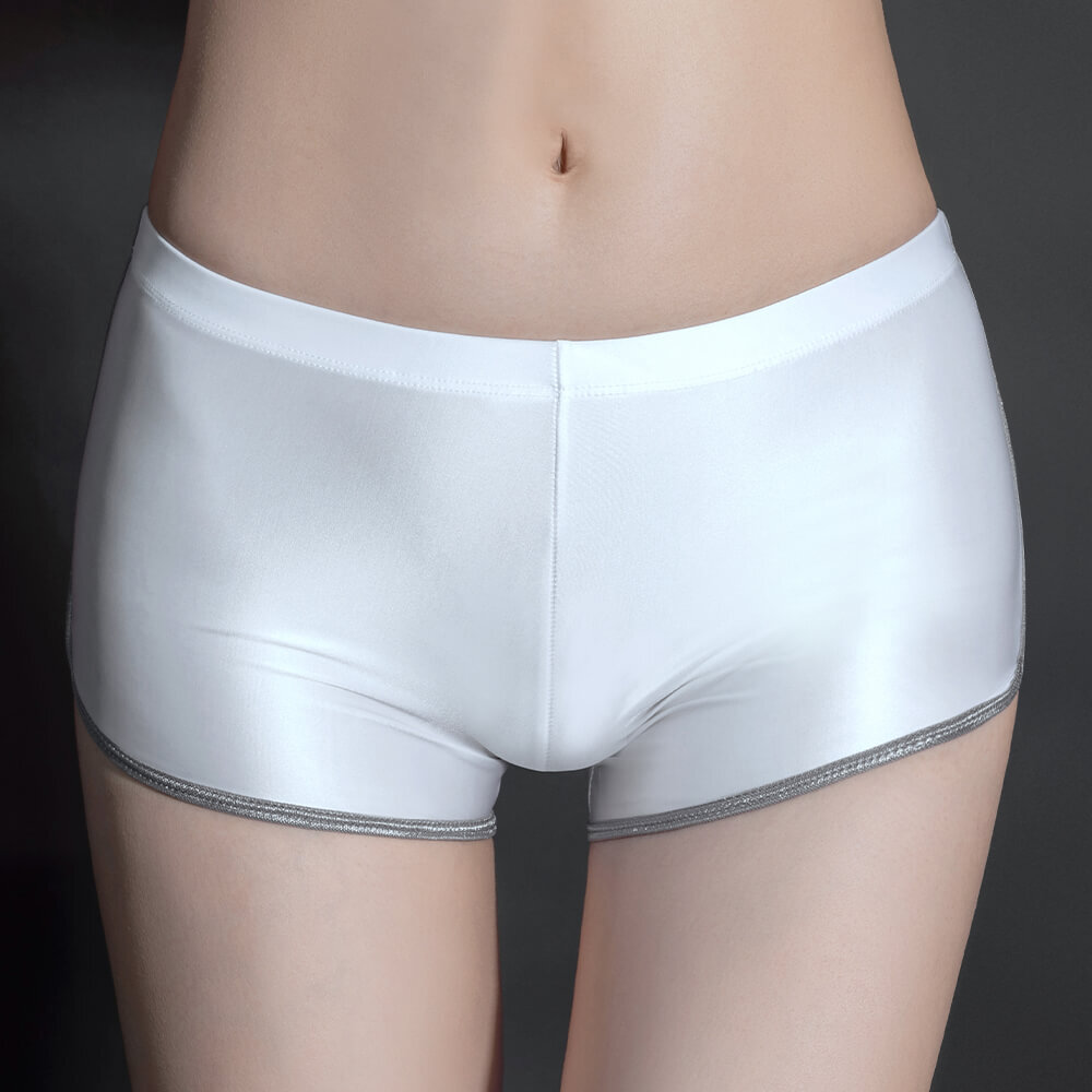 Womens Shiny Wetlook Boyshorts Boxer Briefs Panties Yoga Sports Shorts Underwear