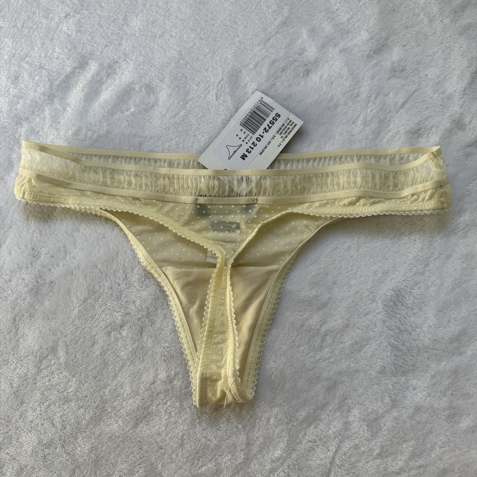 Vintage Punto Blanco Yellow Polka Dot Thong Medium NWT Y2K Deadstock Lingerie