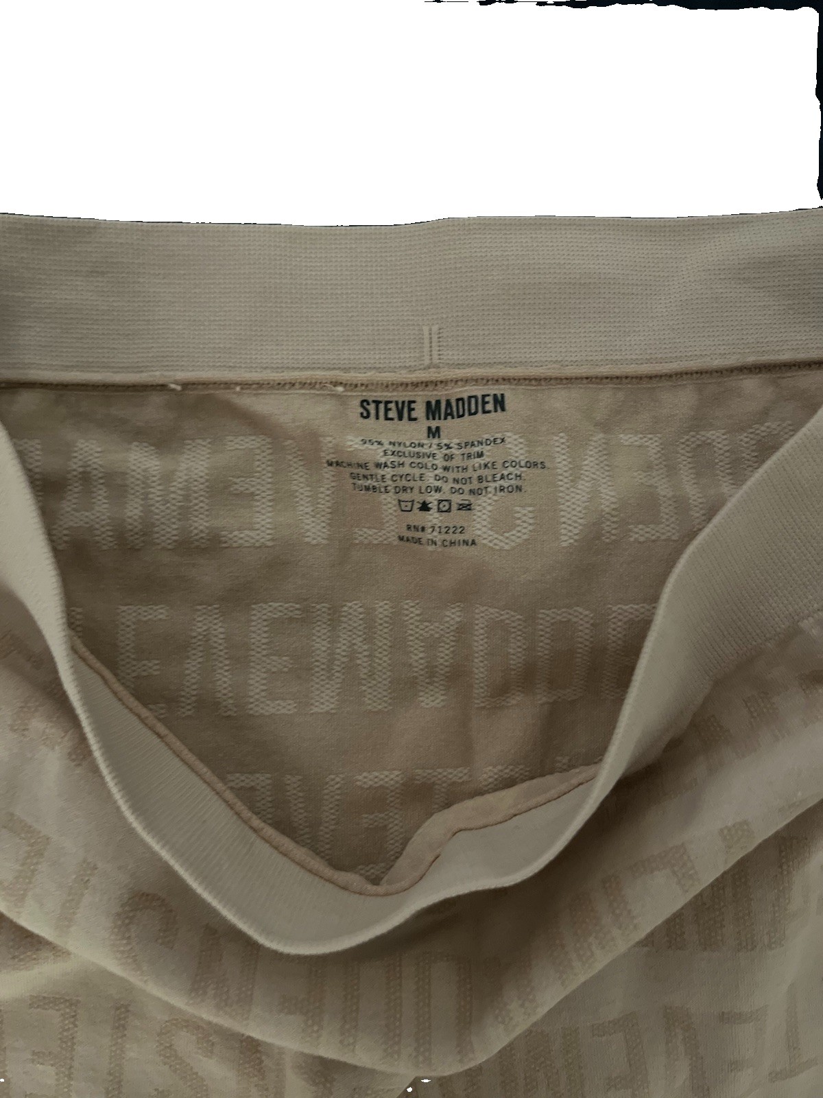 Steve Madden Women’s Boyshort Panties 2 Pack Beige M Logo Print Stretch