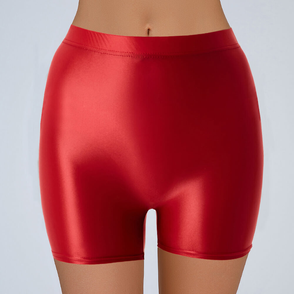 Womens Satin Knickers Boxer Briefs Shorts Silky Shiny Wetlook Underpants Panties