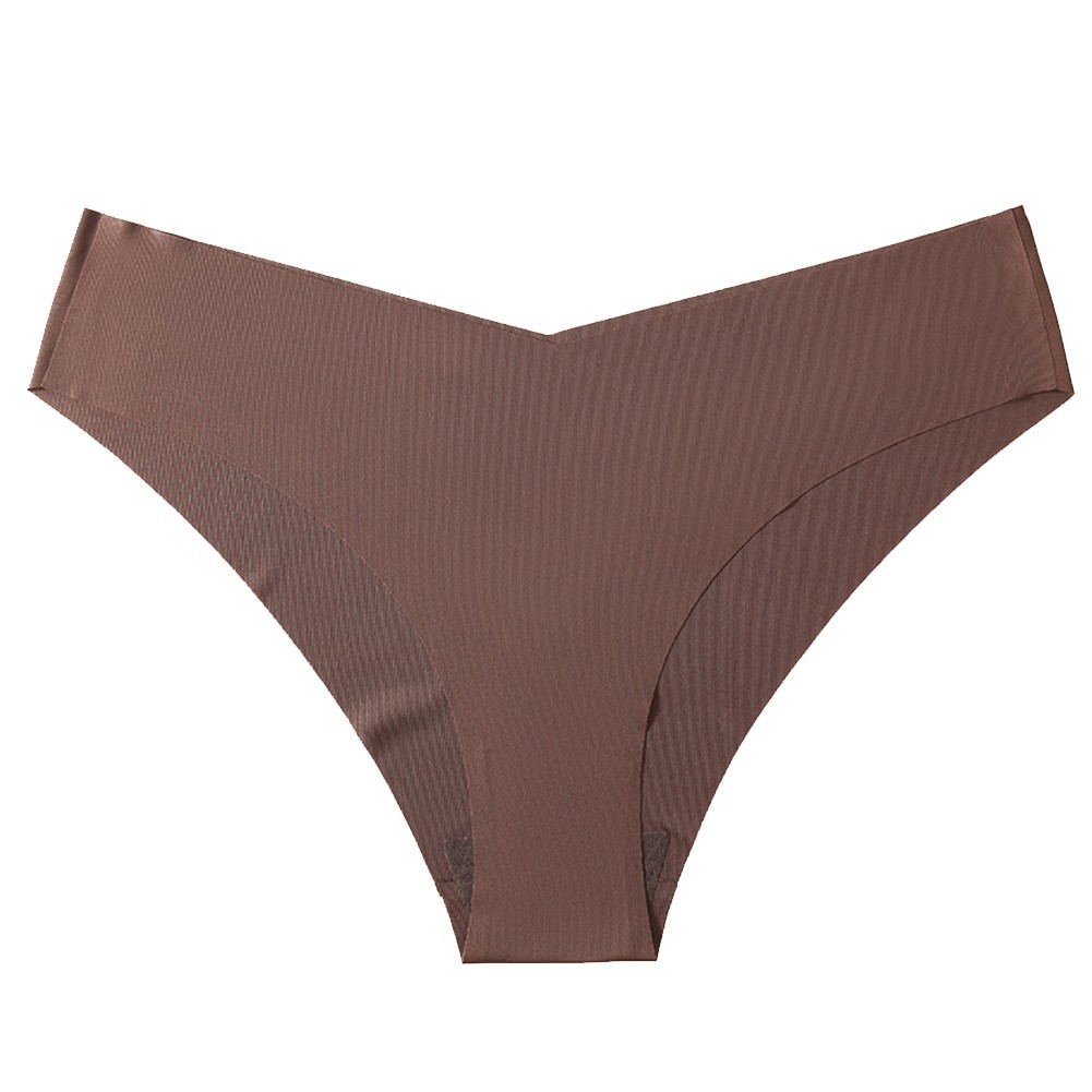 Seamless V-Cut Ladies Ice Silk Underwear Polyester for Leisure and Daily