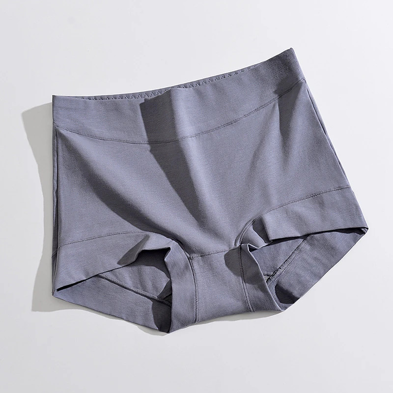 1pc High Rise Panties Pure Cotton Solid Color Boxer Shorts Plus Size Underwear