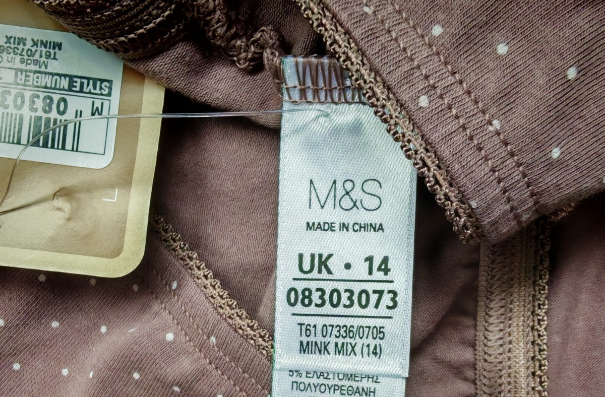 M&S Cotton Mix Mink Classic Fit Full Brief Size 14