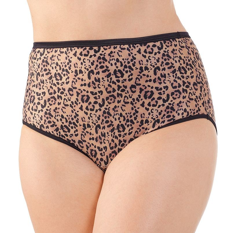 Vanity Fair BRIEF Body Shine Illumination Panties Nylon 13109 leopard ~ 9/2XL