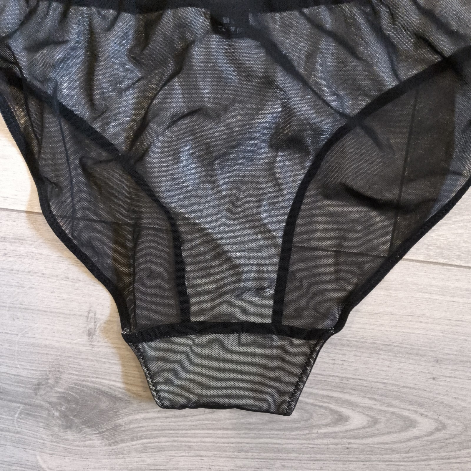 BNWT Vintage La Senza Black & Ivory Pleat Lace Overlay Briefs Size 16