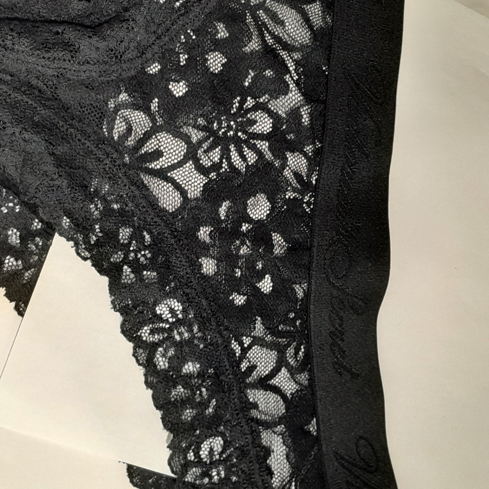 Victoria’s Secret Panty Womens M Black Cheeky High Cut Semi Sheer Mesh Lace