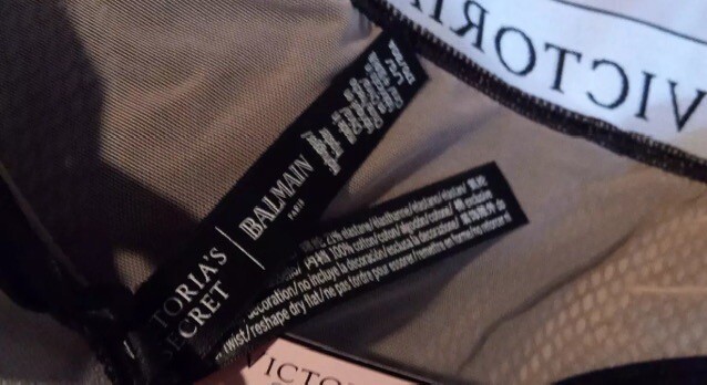 BALMAIN for Victoria’s Secret FASHION SHOW Blk Mesh Stud Rebel Hipster Panty L