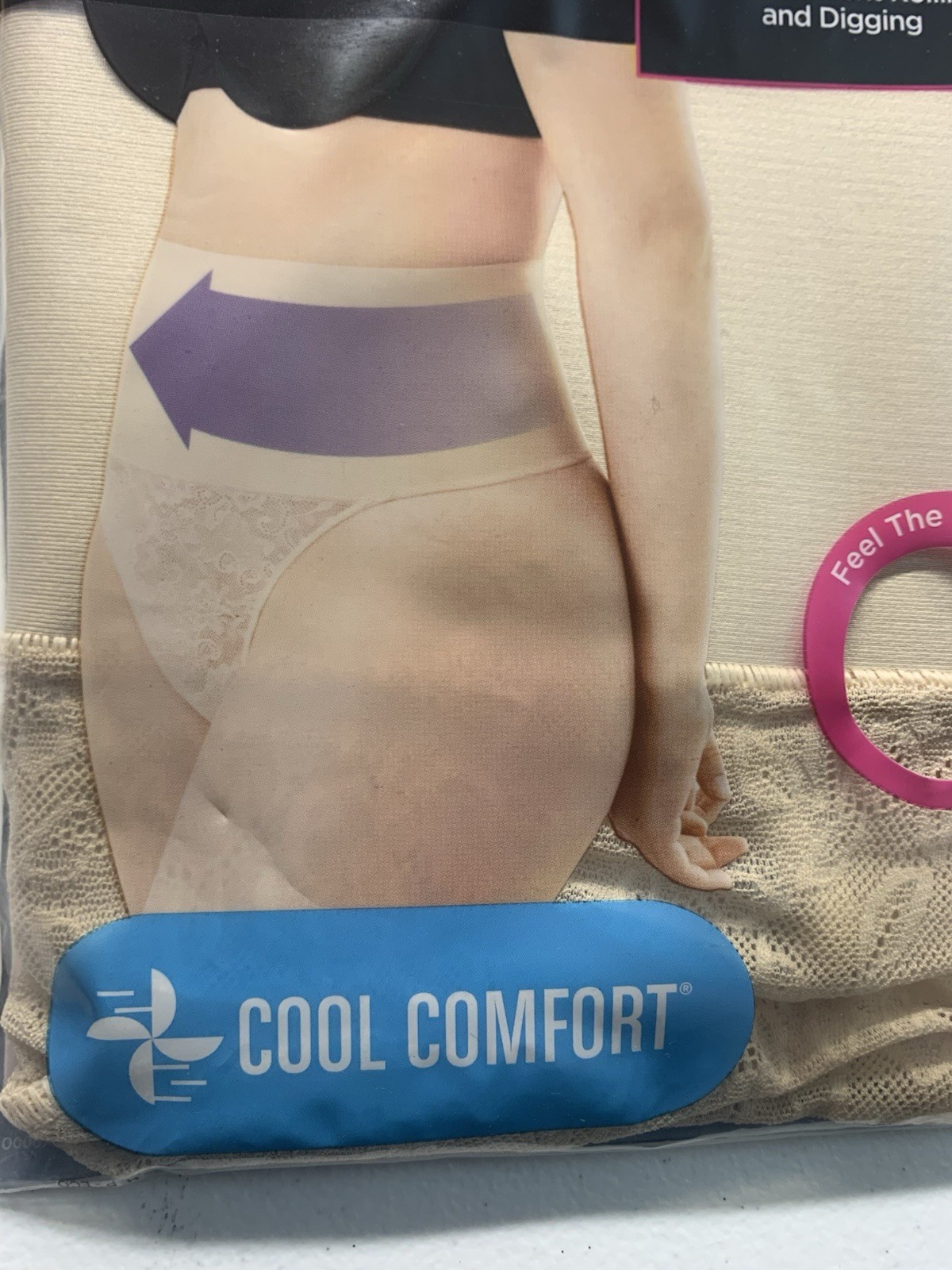 2 MAIDEN FORM FLEXEES SHAPING COOL COMFORT THONG SHAPERS 3XL BLACK/BEIGE. 225