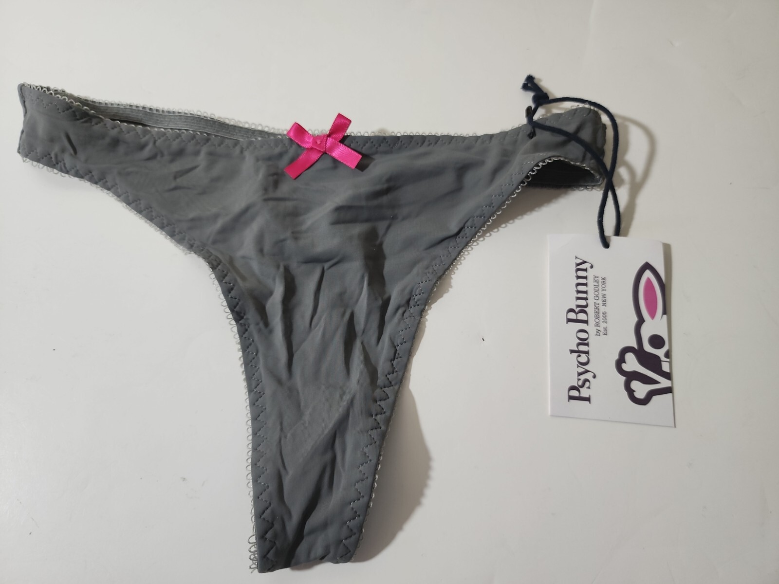 AUTHENTIC Psycho Bunny Womens Thong Panties String 3 Pcs Red Gray White Navy XS