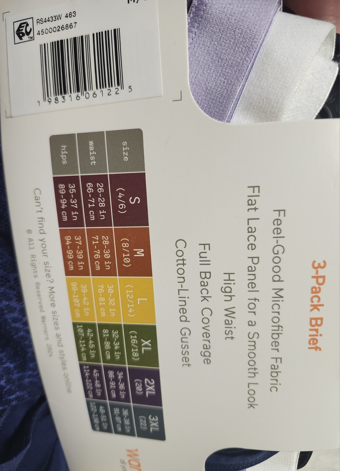 • NWT Warners 3 Pack Tummy Smoothing Brief Microfiber Panties M Multicolor