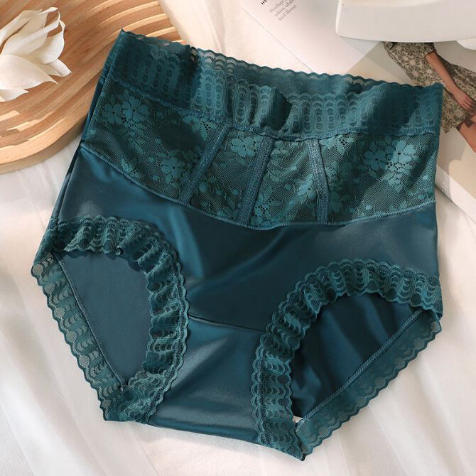 6 Packs Lot Womens French Lace Satin Panties Brief High Leg Underwear Lingeries