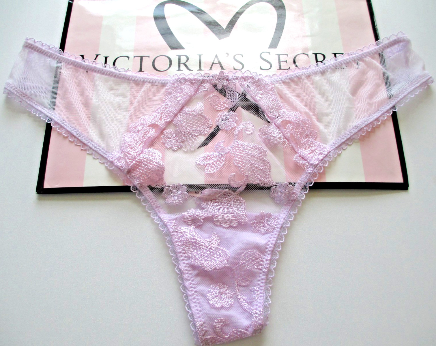 VICTORIA’S SECRET DREAM ANGELS Thong Panty S M L XL Purple Lace Embroidery VS