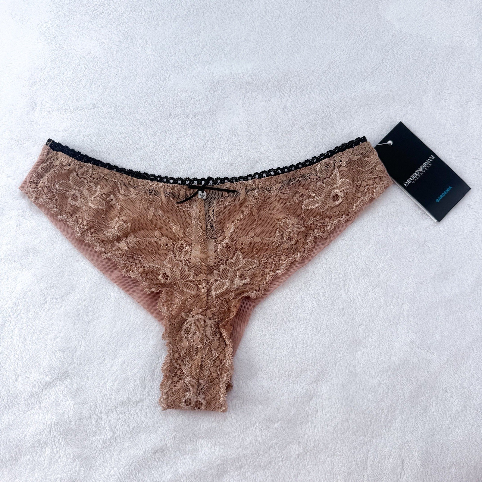 Vintage Emporio Armani Beige Lace Gardenia Panties NWT Deadstock Sexy Lingerie